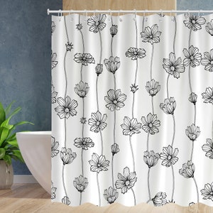 Flower Plant shower curtains Waterproof Modern Fabric Bathroom Basics Shower Curtain with 12 Hooks Christmas gifts xmas presents