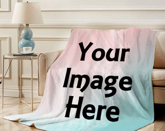 Custom Photo Fleece Blanket/Personalized Blanket With Photos/Milestone Blanket/Put Your love Photo On Blanket christmas gifts/decorations