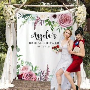 Custom Bridal Shower Backdrop bridal shower photo backdrop decor bridal shower tapestry backdrop sign