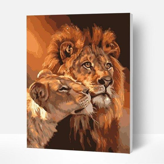 Colorful Lion - Paint by Numbers Kit for Adults DIY Oil Painting Kit on  Canvas