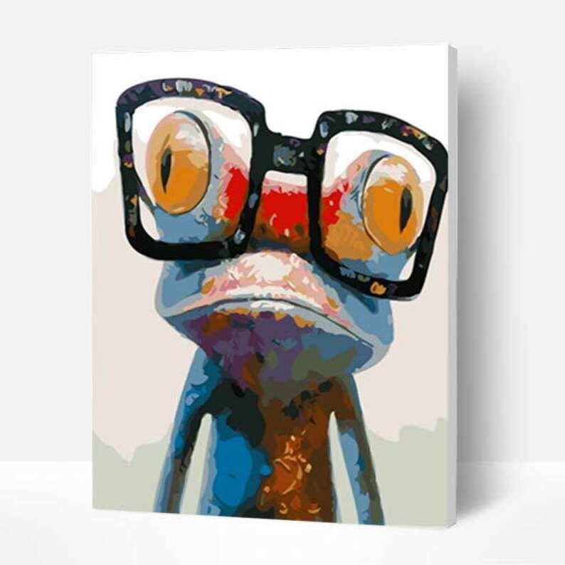 Paint by Numbers DIY Kitglasses Frogcreative Wall Art Etsy