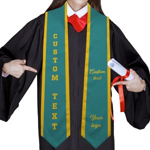 Custom Graduation Stole with School Logo Personalized Text Grad Stole Sash Customized Gradute Stole with Your Design Grad Gifts Idea image 9