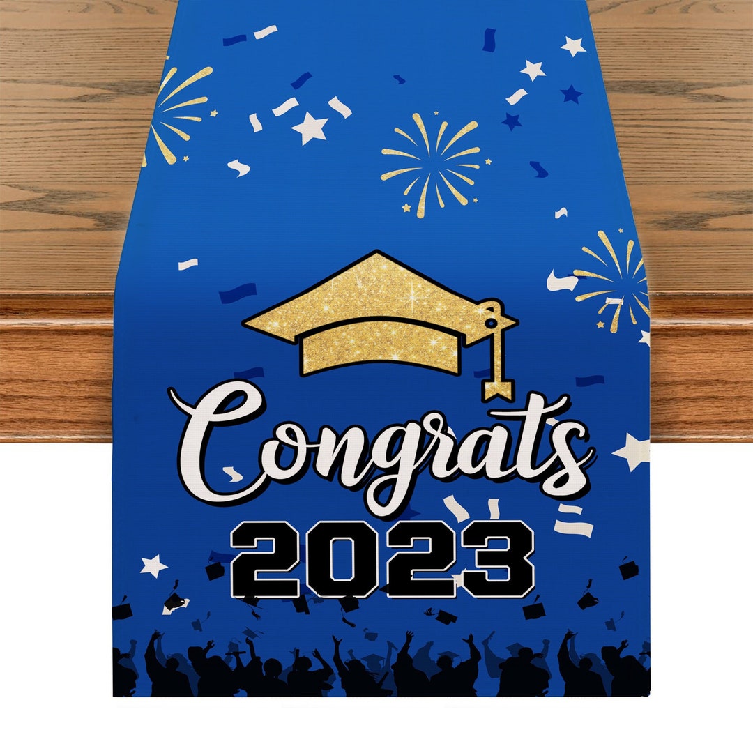 Congrats 2023 Graduation Table Runner,grad Cap Table Runners,graduation