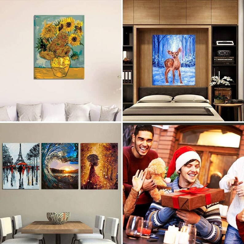 Paint by Numbers DIY Kitfull Mooncreative Wall Art Handmade Etsy