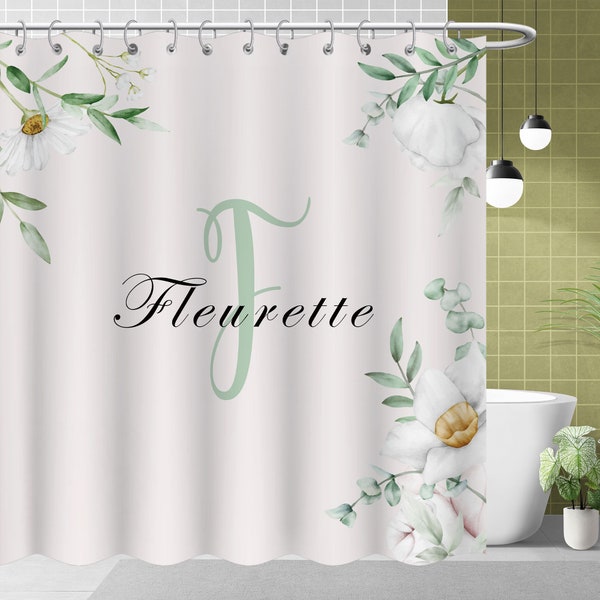 Monogrammed Shower Curtain Etsy