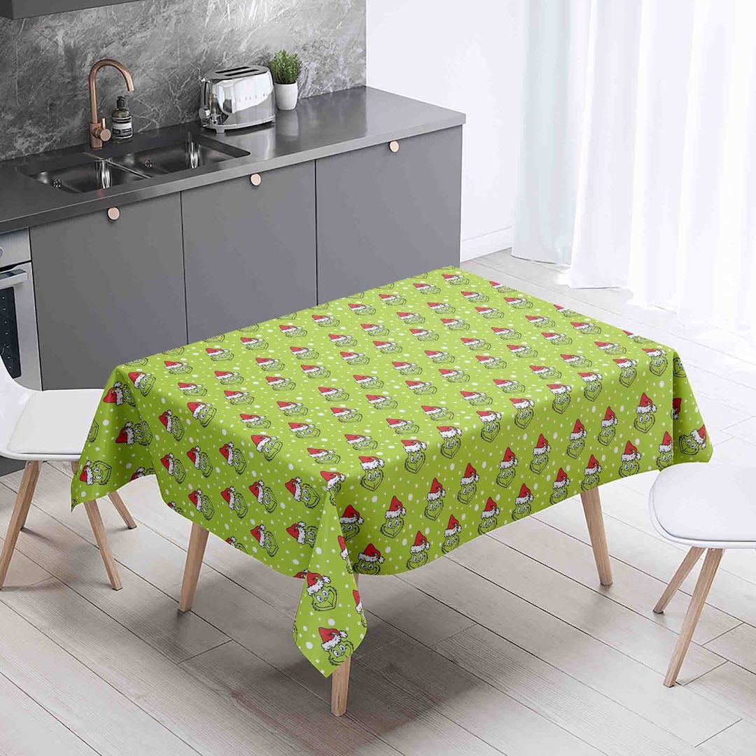 Christmas Tablecloth,grinch Tablecloth,oval Tablecloth,holiday Party
