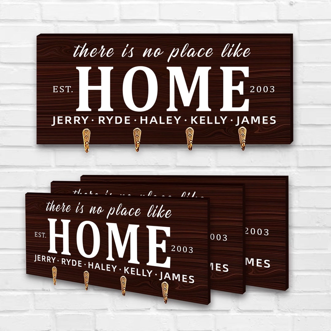 Personalized Family Name Key Holder,custom Wood Key Hanger for Wall,wooden Wall Mount Key Hook