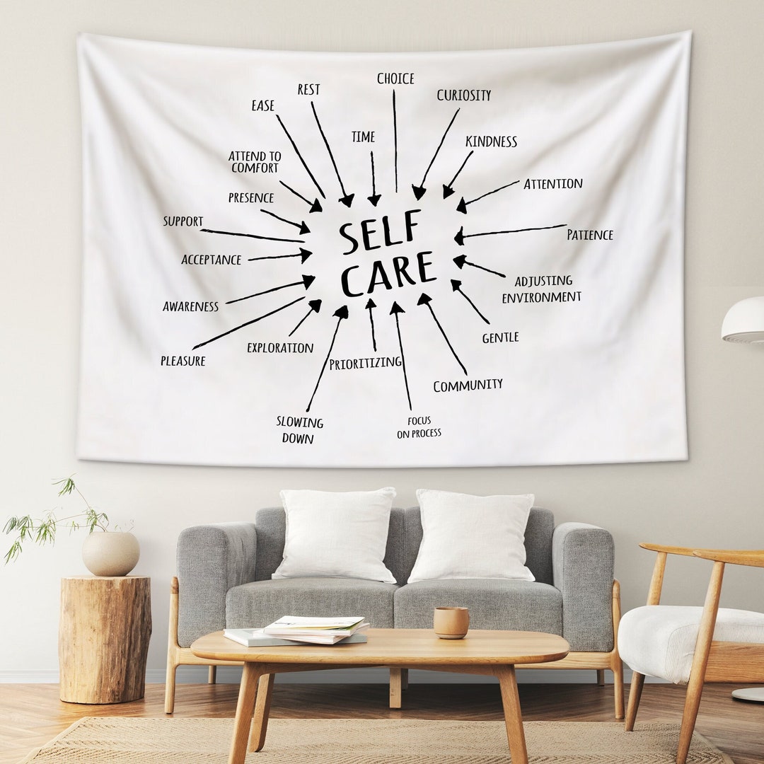 Self Care Tapestry Wall Hanging,mental Health Tapestry,school Counselor