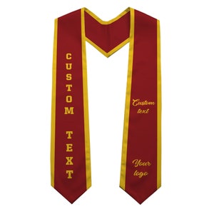 Custom Graduation Stole with School Logo Personalized Text Grad Stole Sash Customized Gradute Stole with Your Design Grad Gifts Idea image 10