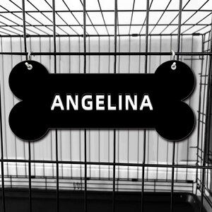 Custom Pet Crate Name Tag,Personalized Dog Kennel Tag,Dog Crate Sign,Pet ID Plaque,Kennel Pet Name Dog Bone Sign,Gifts For Pet Lovers