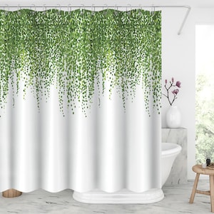 Vertical greenery shower curtain Waterproof Modern Fabric Bathroom Shower Curtains Graduation gift/Father's Day gift Christmas gifts