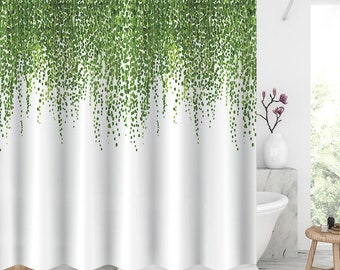 Vertical greenery shower curtain Waterproof Modern Fabric Bathroom Shower Curtains Graduation gift/Father's Day gift Christmas gifts