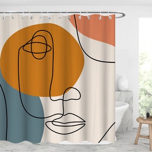 Abstract Geometric Line Art shower curtain Waterproof Modern Fabric Bathroom Shower Curtains Christmas gifts/xmas presents