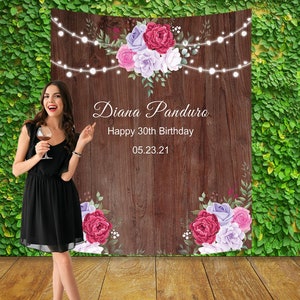 Custom Birthday Backdrop/birthday photo backdrop/Happy Birthday Banner/ Wall Decor/Birthday Party Sign/Party Backdrop