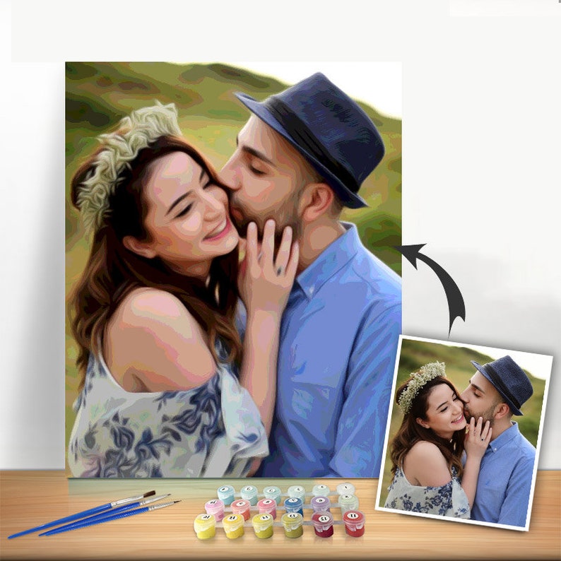 Kit di pittura personalizzato con numeri per adulti/dipingi le tue foto/dipingi personalizzato con numeri/kit di pittura con numeri/regalo personalizzato/regali di Natale immagine 2