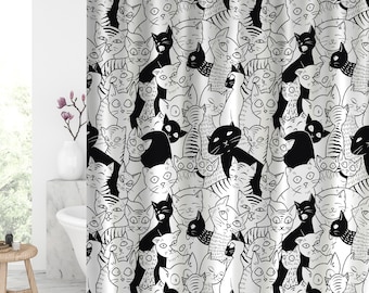 Waterproof Shower Curtain for Bathroom Machine Washable Cute Cat Design Shower Curtains Decor Set 66x72in Waterproof Shower Curtain for Bathroom Machine Washable Cute Cat Design Shower Curtains Decor Set 66x72in