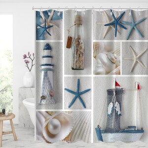 Sea Shell Shower Curtain Set 
