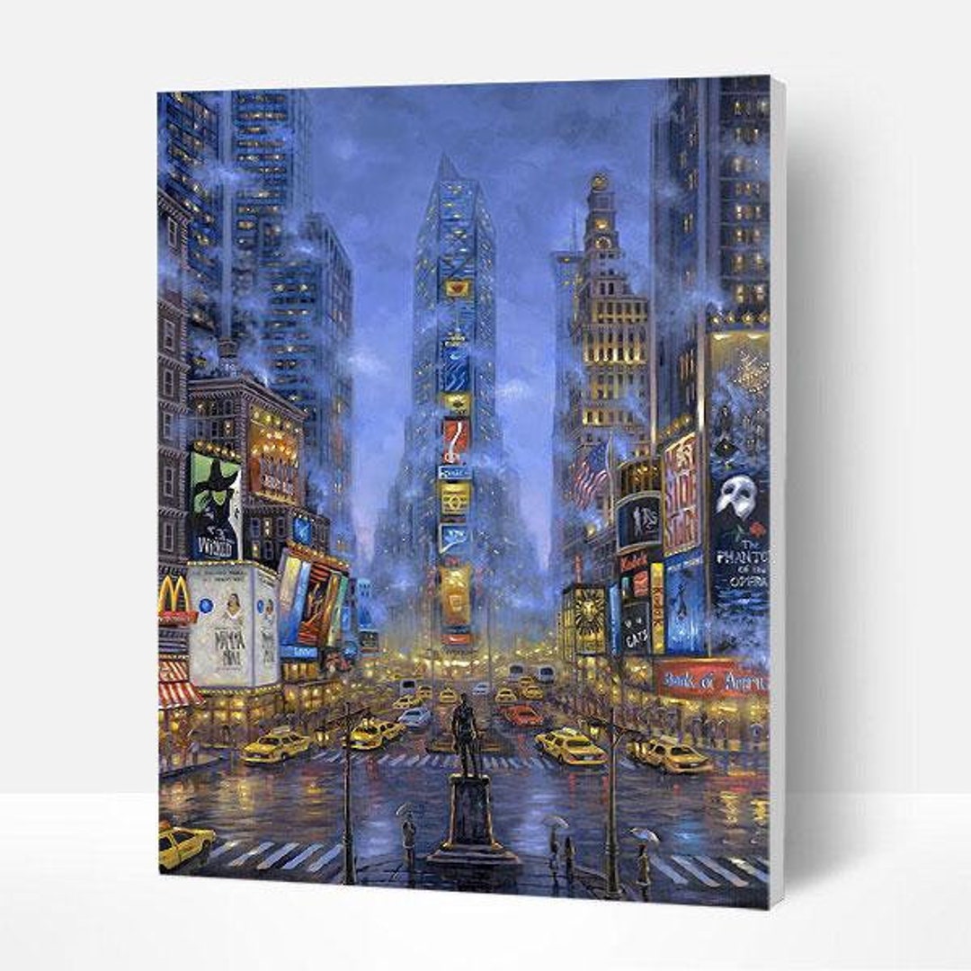 Paint by Numbers DIY Kit Abstract Night Citycreative Wall Etsy