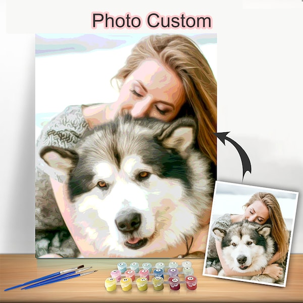 Custom Paint by number kit for adults/paint your photos/personalised paint by numbers/paint by number kit/ Custom gift/Christmas Gifts