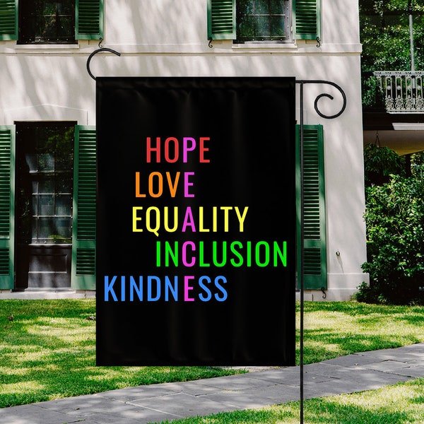 PEACE garden flag hope love equality inclusion kindness guaden flag  Double Sided  Decorative Garden Flags