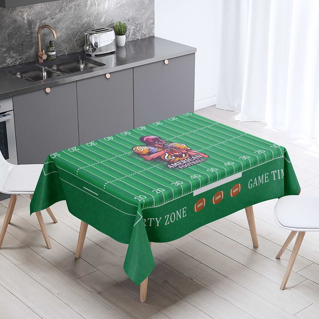 Football Tablecloth,football Field Table Cover,game Day Football Party