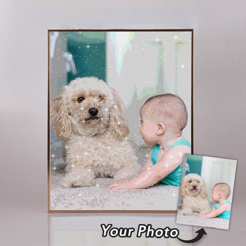  5D Custom Diamond Painting From Photo,Custom Diamond Art,Diy  Personalized Diamond Art Photo Custom Your Own Picture,Diamond Painting  Kits For Adults Christmas Gifts,Gifts For Women Gifts For Mom