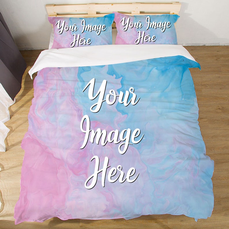 Personalized Bedding Set With Your Own Photo/1 Duvet Cover and 2 Pillow Cases /custom bedding set/bedroom decor/gift ideas xmas presents image 2