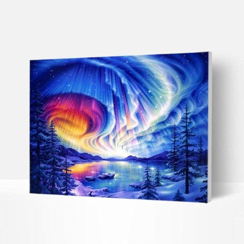 Paint by Numbers DIY Kit Northern Lightscreative Wall Art Etsy