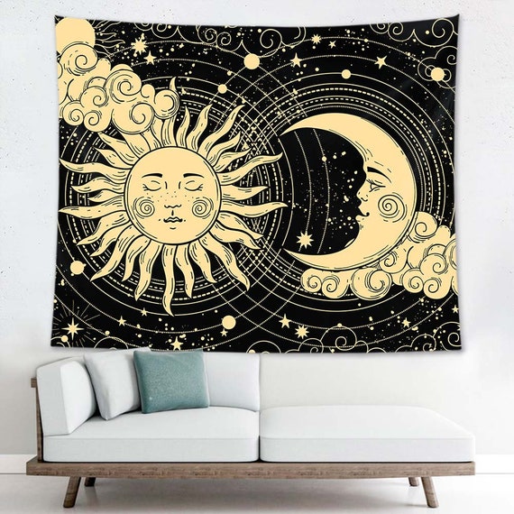Psychedelic sun tapestry clearance