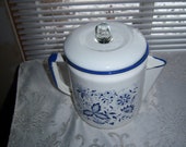 Blue Onion Enamelware Coffee Pot