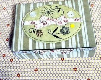 Vintage Sewing Box with Sewing Notions