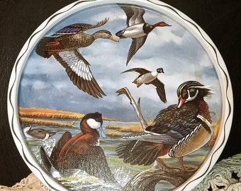 Vintage Water Fowl Serving Tray