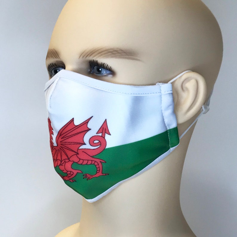 Welsh Flag Face Mask Quality washable face covering with Etsy