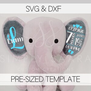 Download Elephant Baby Birth Announcement Svg Birth Stats Svg Baby Etsy