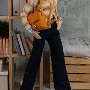 11インチ30cmのレギュラーサイズの女性用人形用カーディガン、シャツ、パンツ、ベルト、バッグ