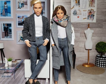 Sweater,pants,top  for regular male 11 inch 30cm doll .Vest coat,top,pants  for  female regular 11 inch 30cm doll