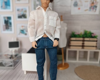 Shirt and pants for  muscular 11 inch 30cm male  dolls