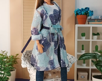 Cardigan,shirt,pants, bag with belt, shoes for regular female 11 inch 30cm dolls