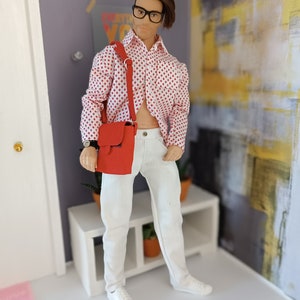 Shirt ,pants,bag and watch  for muscular 11 inch 30cm male  dolls