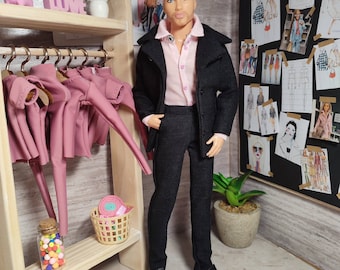 Jacket , pants and shirt   for regular 11 inch 30cm male  dolls
