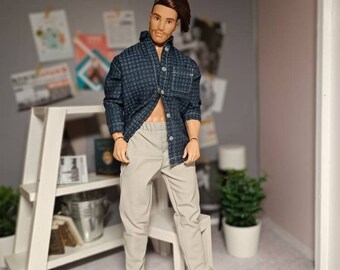 Shirt,pants for muscular 11 inch 30cm male  dolls