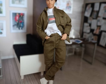 Jacket,pants,shirt  for  regular and muscular 11 inch 30cm male  dolls