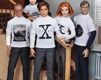 X-files shirts for female and male  30cm dolls