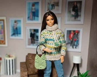 Pullover,Hosen und Tasche für reguläre 11 inch 30cm weibliche Puppen