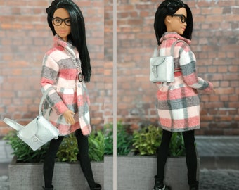 Dress, leggings,necklace,backpack for regular 11inch 30cm female dolls