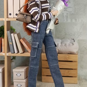 11インチ30cmのレギュラーサイズの女性用人形用カーディガン、シャツ、パンツ、バッグ