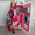 Coat, dress, boots, bag for barbie doll.