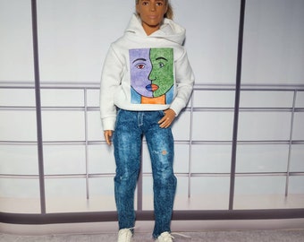 Hoodie and pants  for regular 11 inch 30cm male  dolls