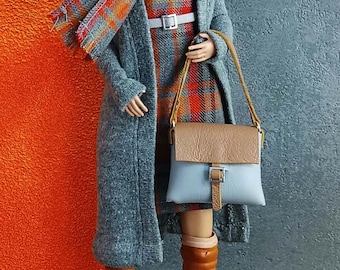 Cardigan, dress, belt,scarf and bag for curvy 11 inch 30 cm dolls