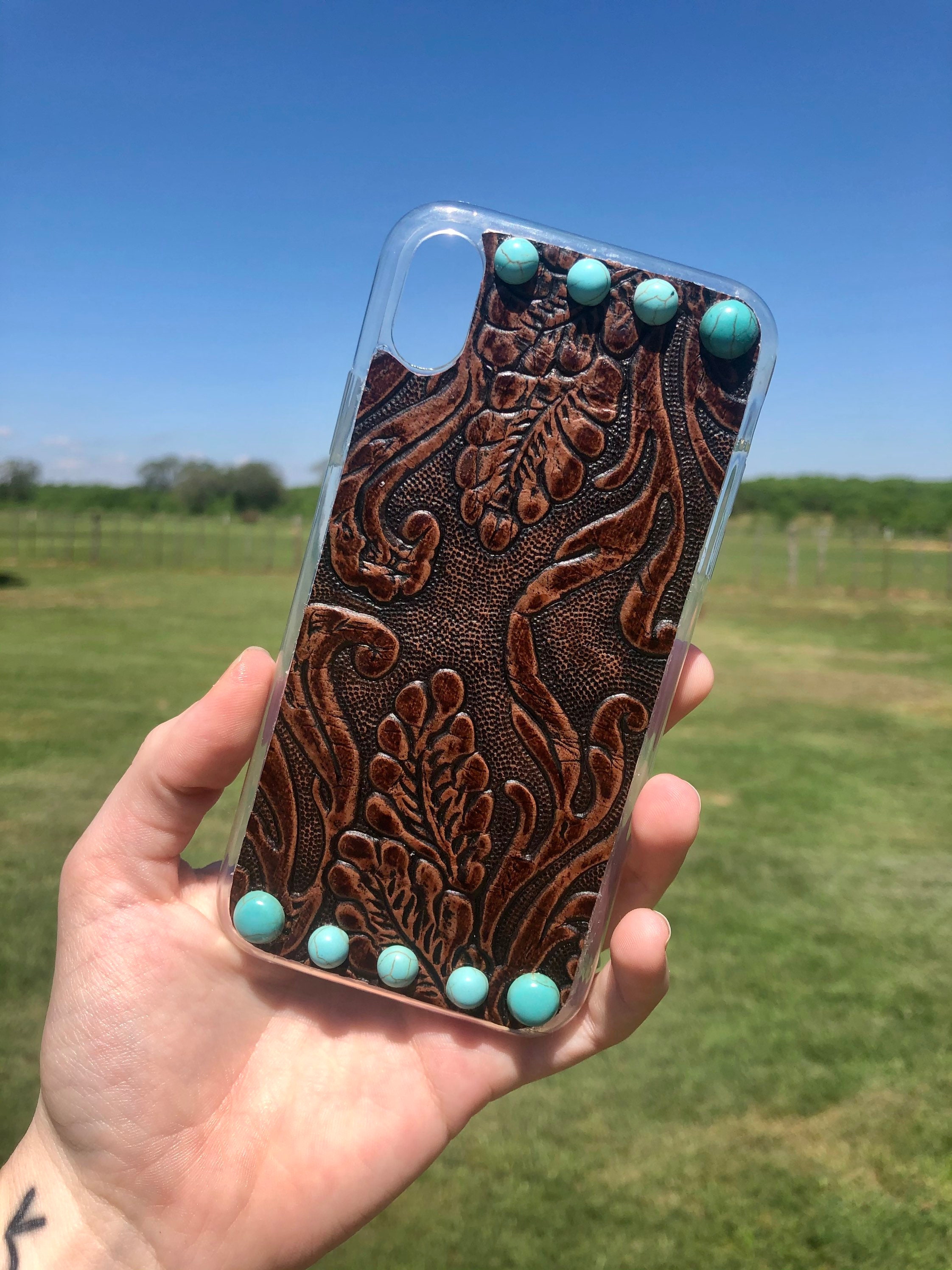 Cowhide and Leather Phone Case Etsy